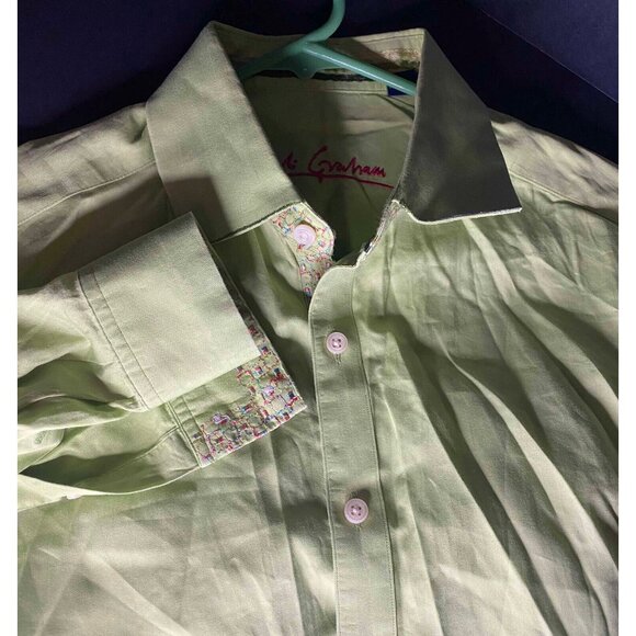 Robert Graham Other - Robert Graham Mens M Green Long Sleeve Button Up Casual Shirt Preppy